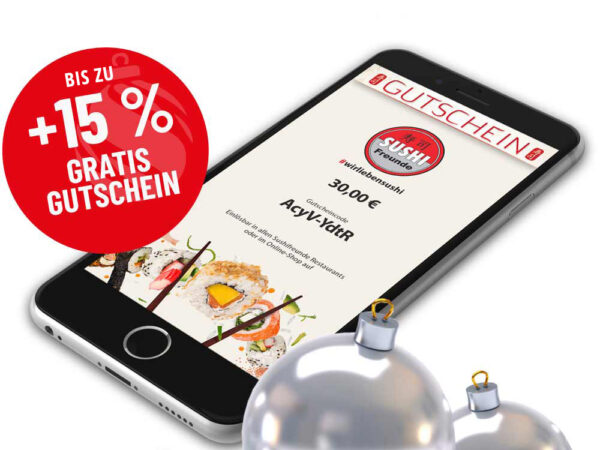 Sushifreunde Digitaler Gutschein zu Weihnachten verschenken