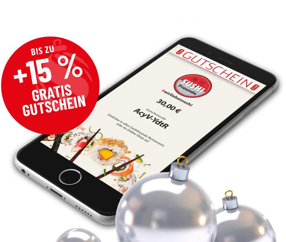 Sushifreunde Digitaler Gutschein zu Weihnachten verschenken