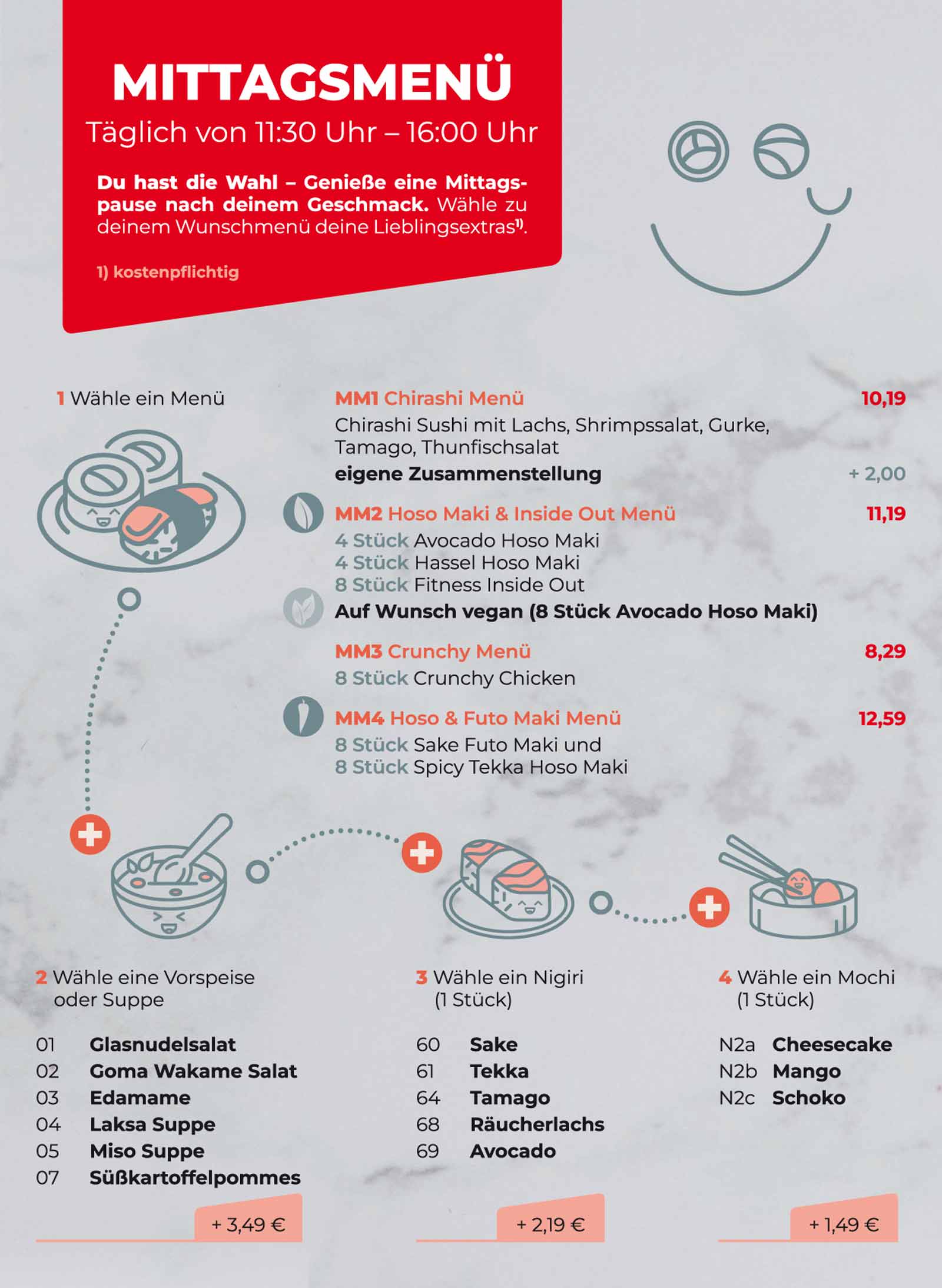 Sushifreunde Speisekarte | Mittagsmenü