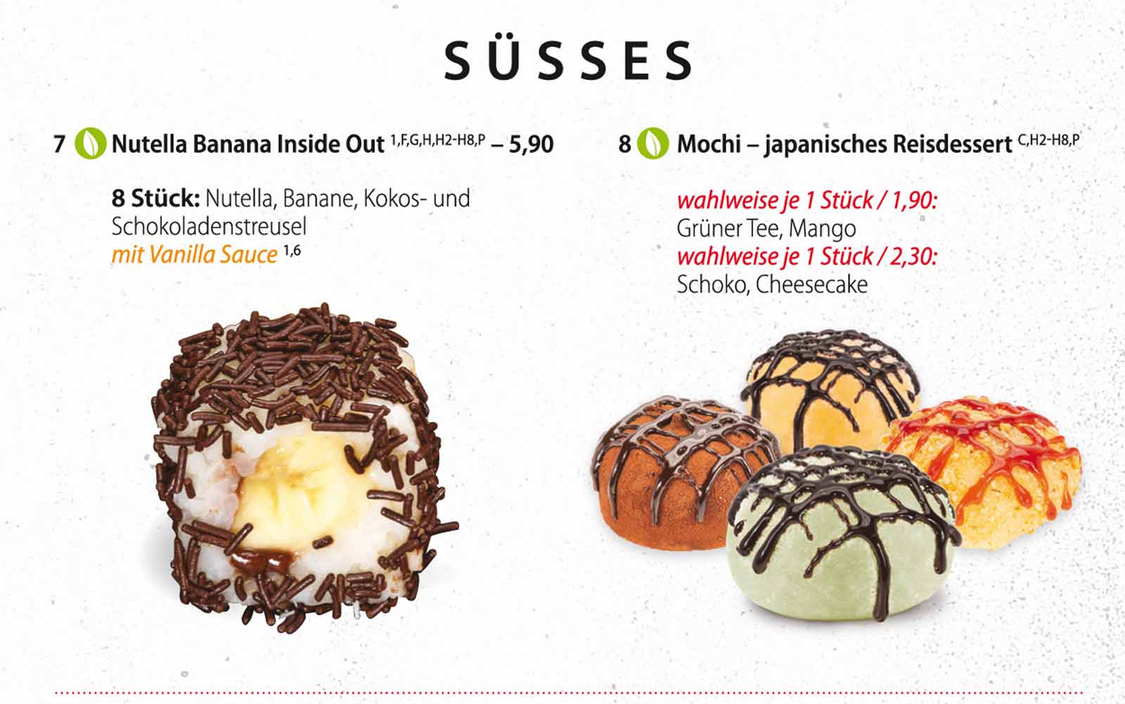 Sushifreunde Speisekarte | SÃ¼sses und Dessert
