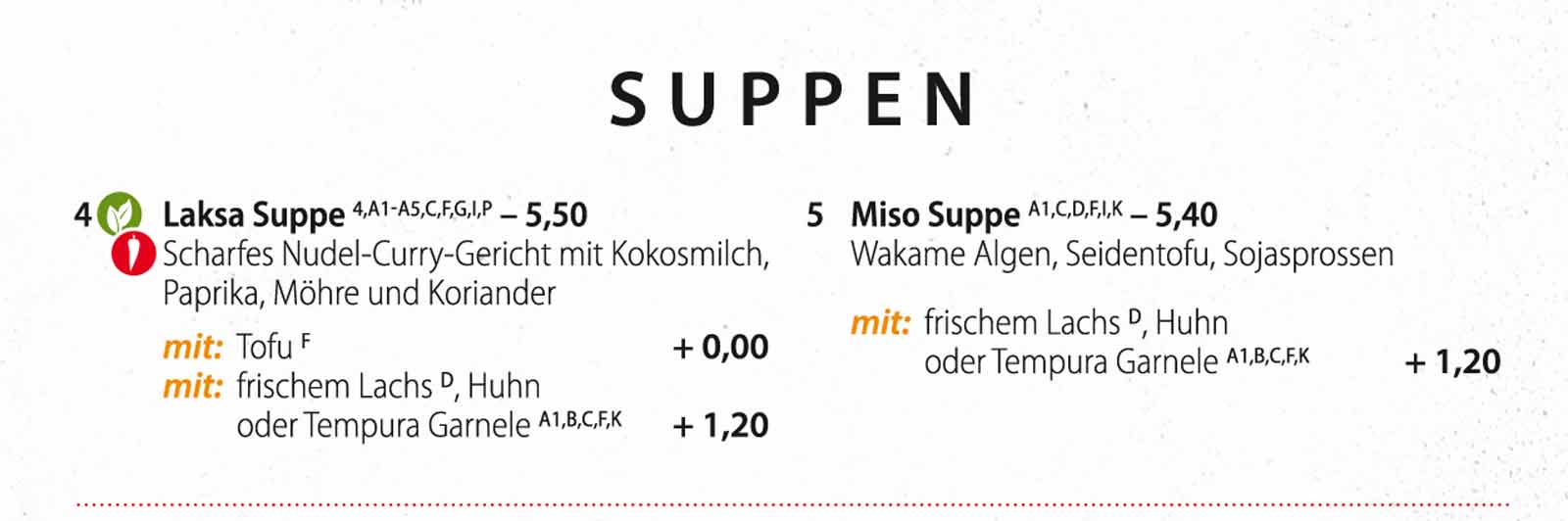 Sushifreunde Speisekarte | Suppen
