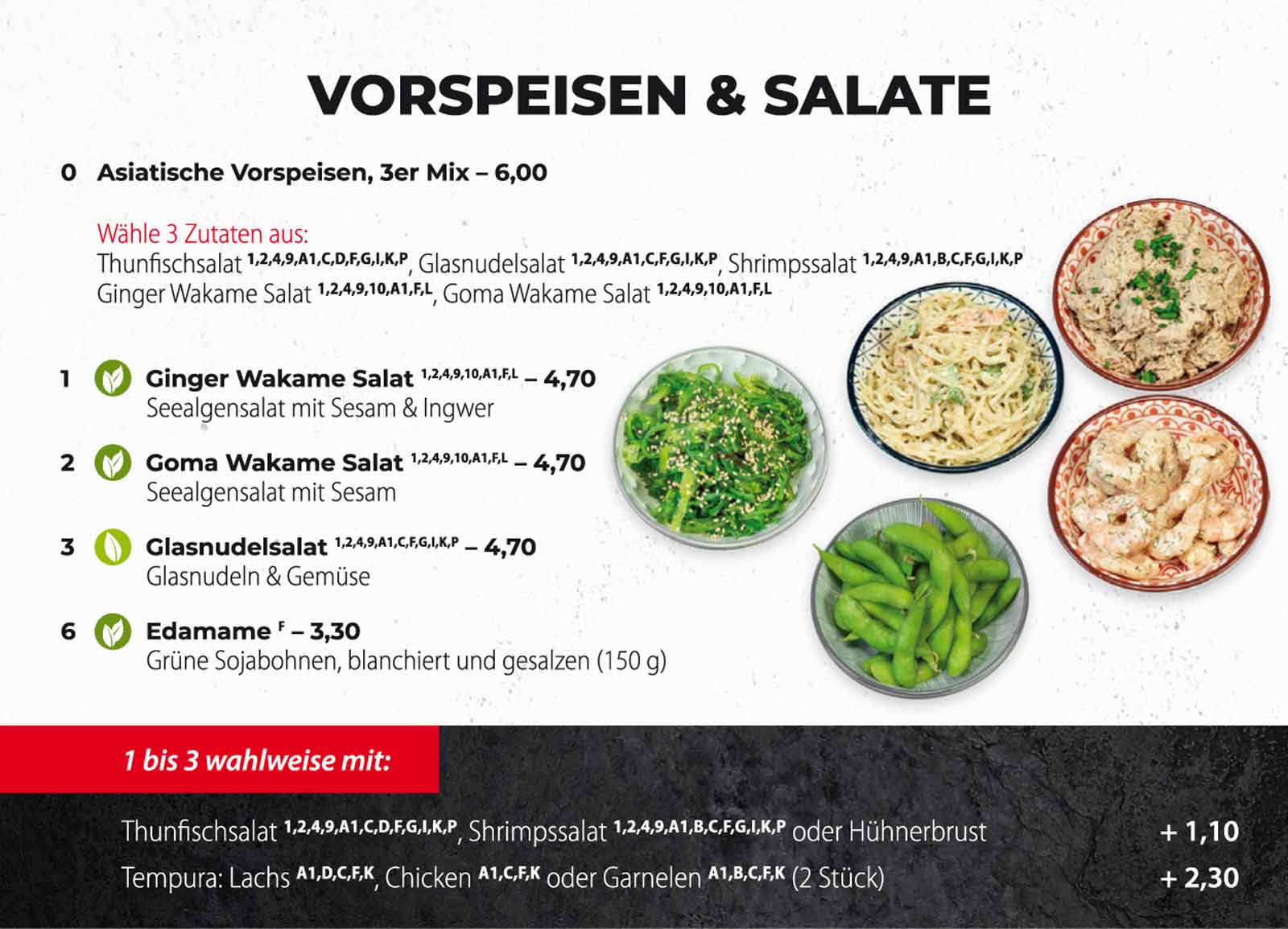 Sushifreunde Speisekarte | Vorspeisen und Salate