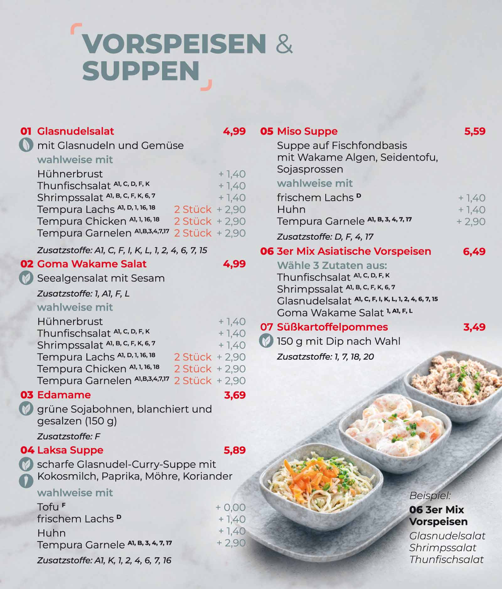 Sushifreunde Speisekarte | Vorspeisen und Salate