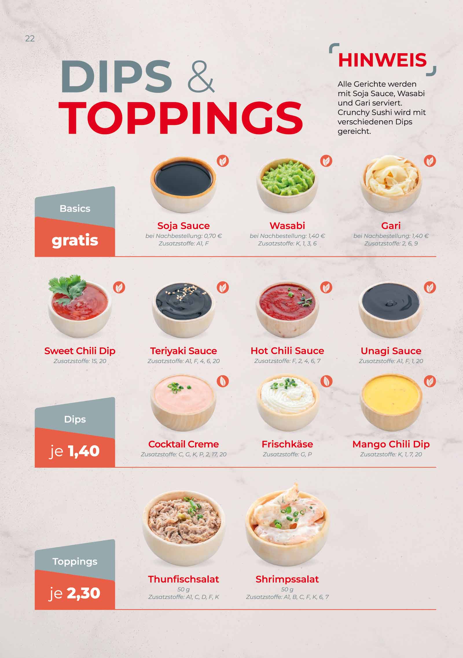 Dips und Toppings