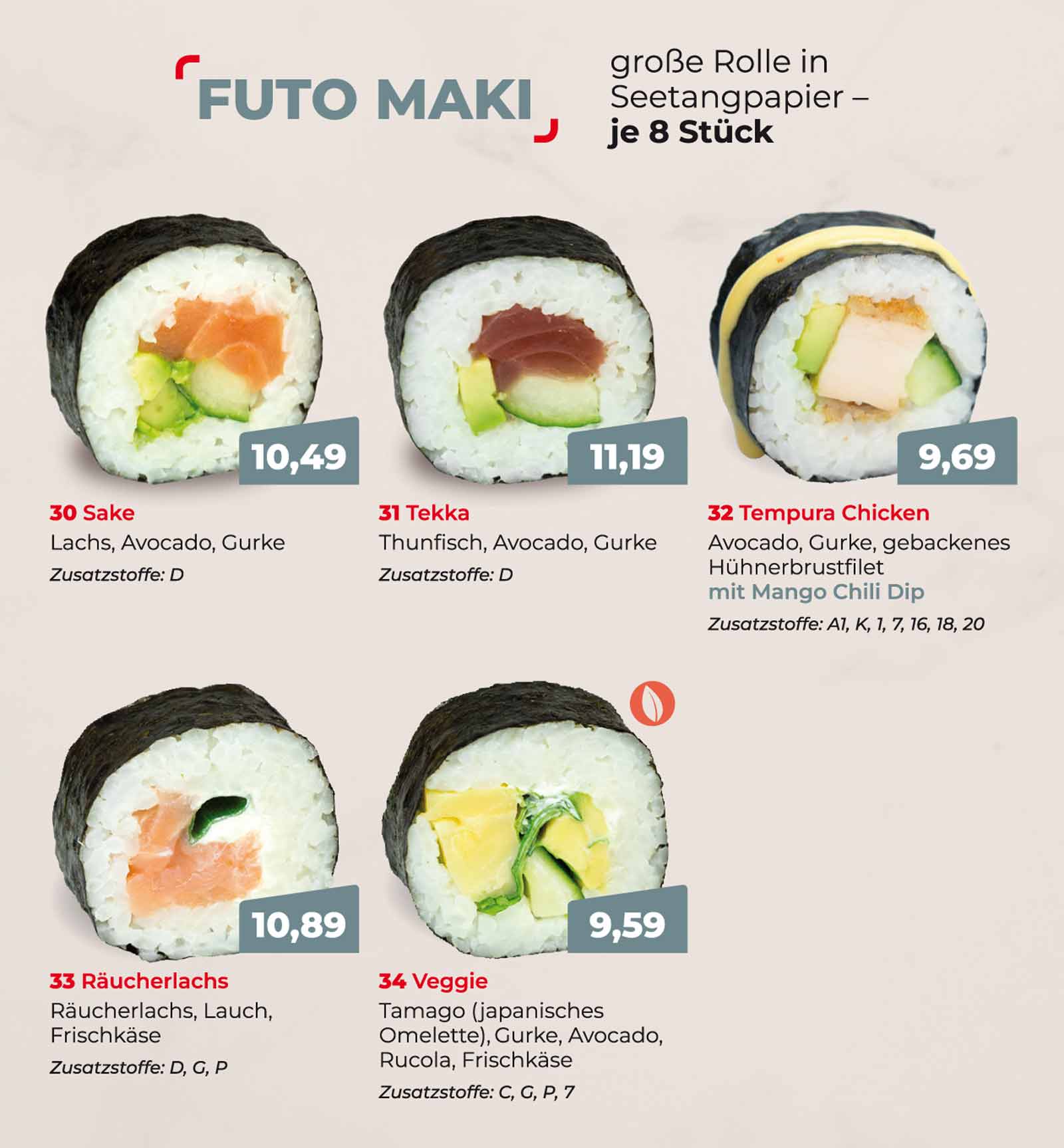Sushifreunde Speisekarte | Futo Maki