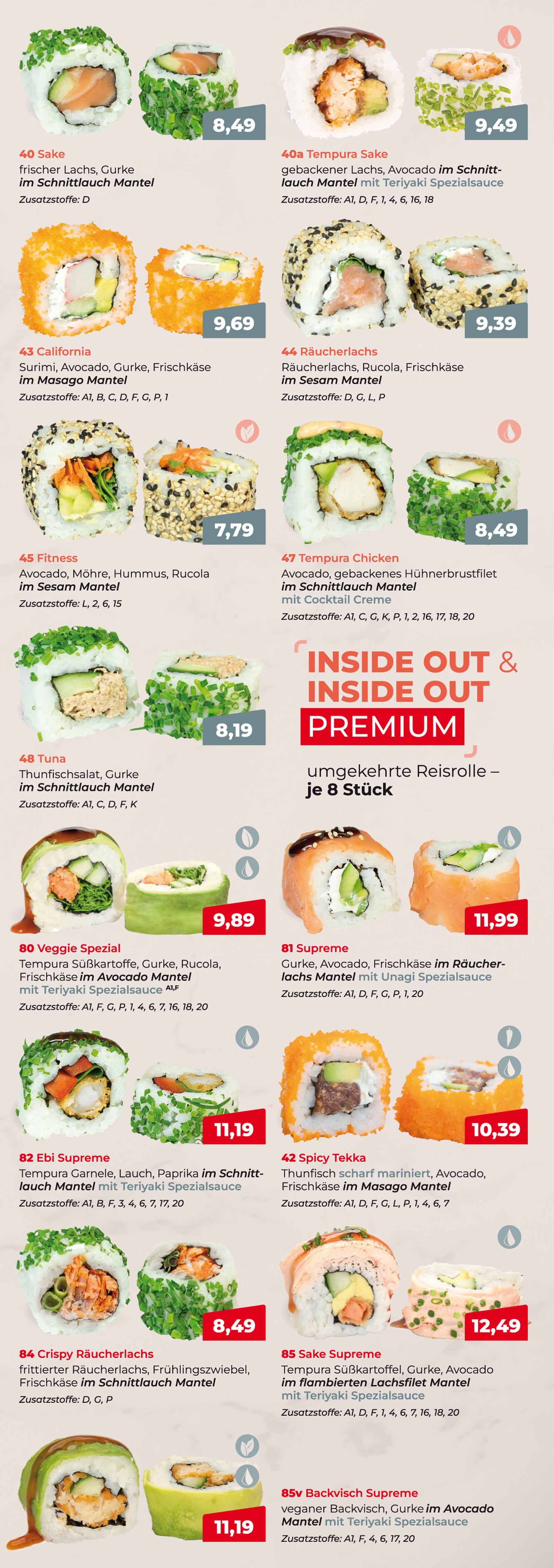 Sushifreunde Speisekarte | Inside Out