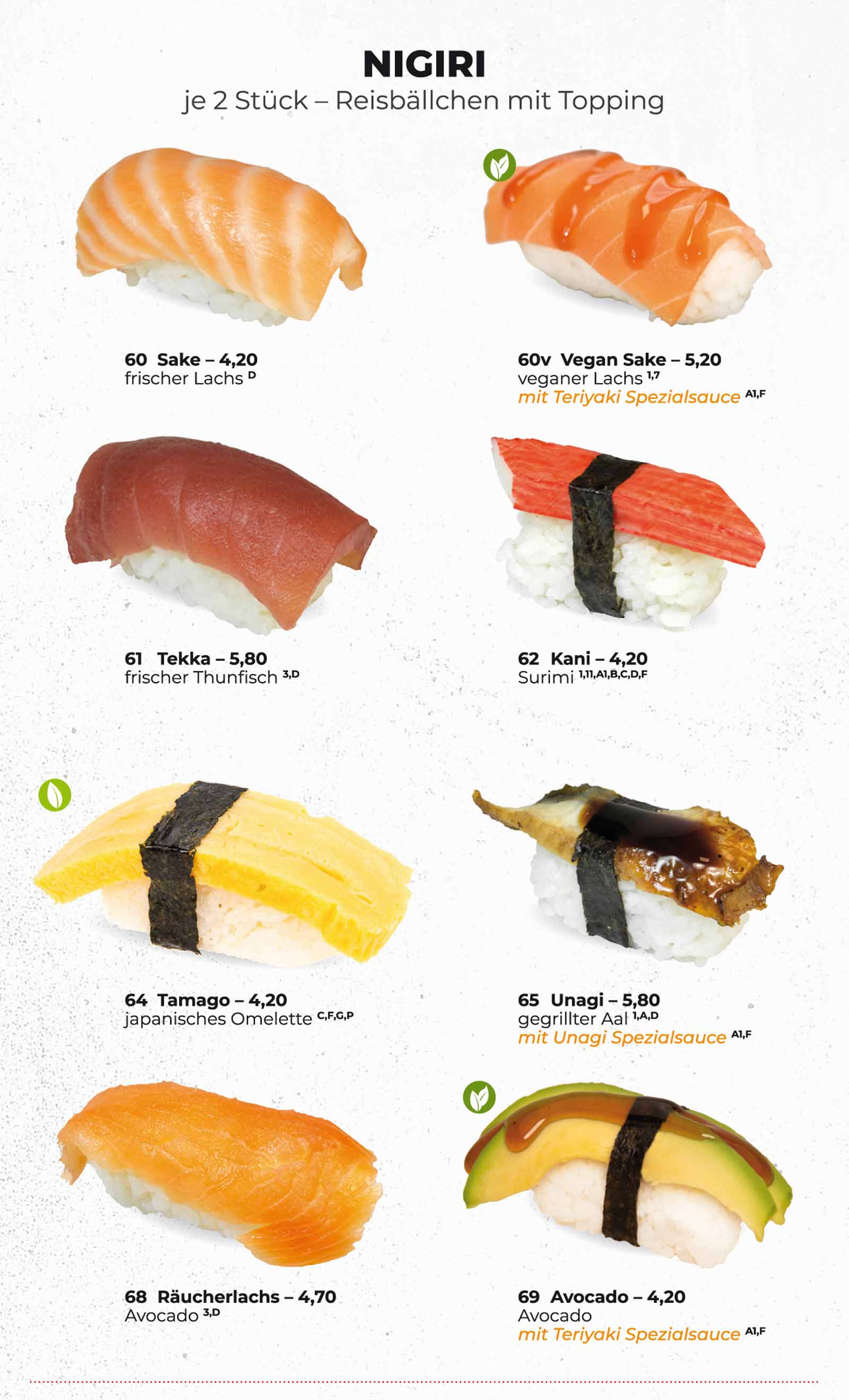 Sushifreunde Speisekarte | Nigiri