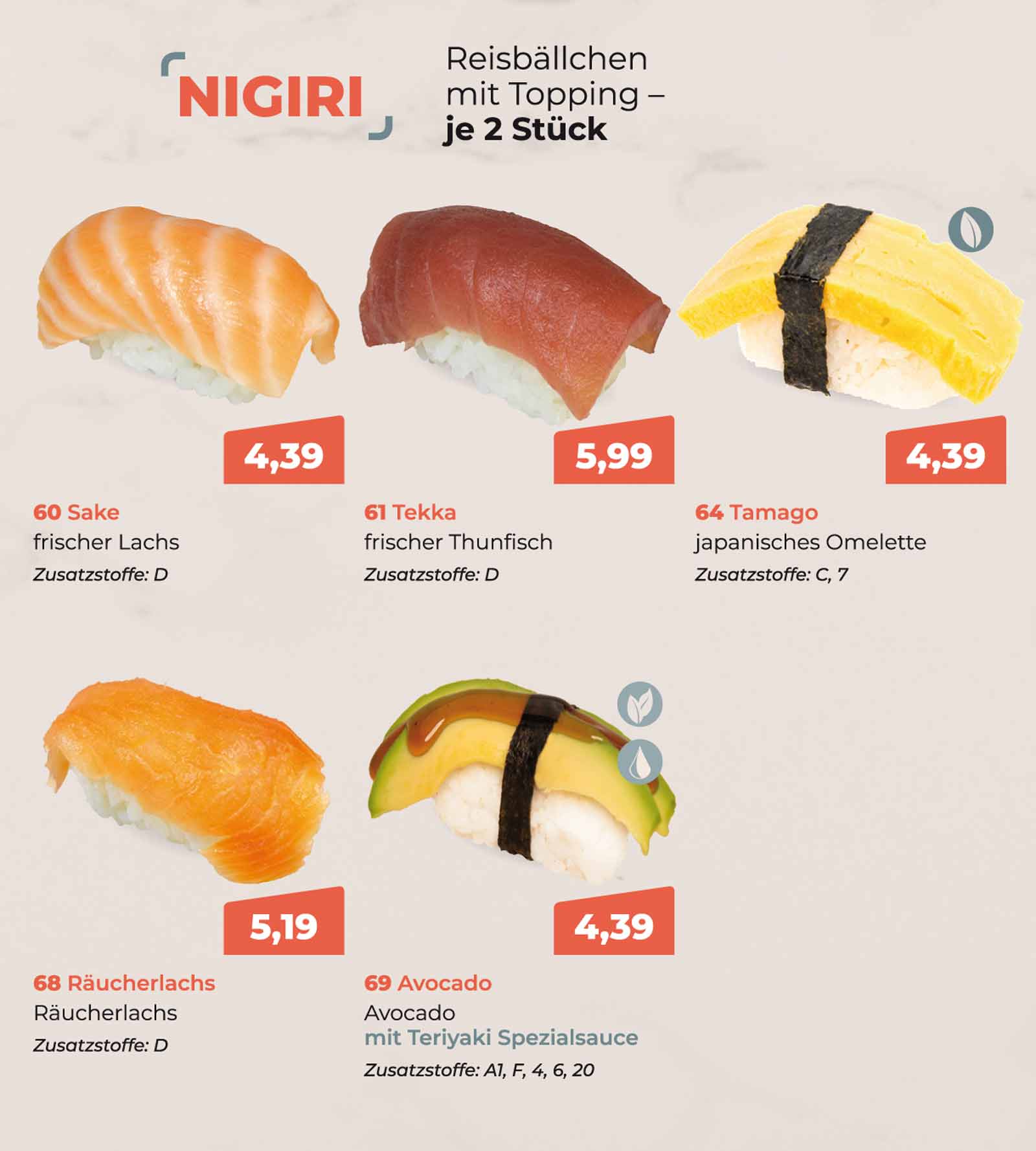 Sushifreunde Speisekarte | Nigiri