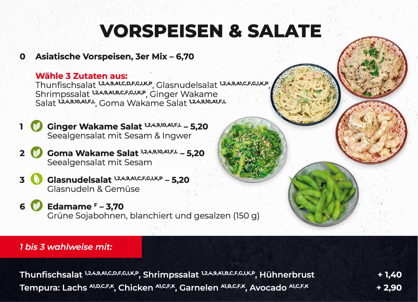 Sushifreunde Speisekarte | Vorspeisen und Salate