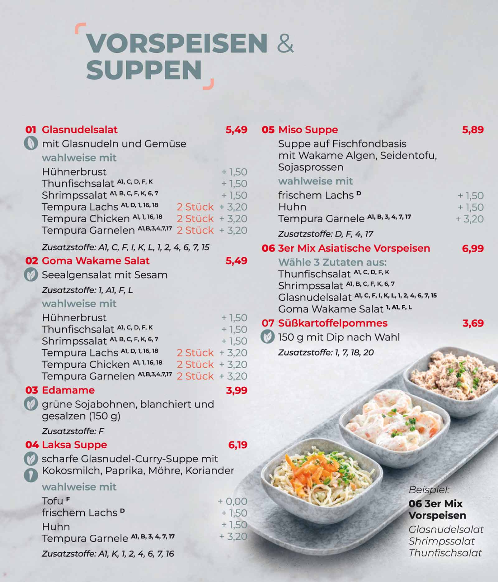 Sushifreunde Speisekarte | Vorspeisen und Salate