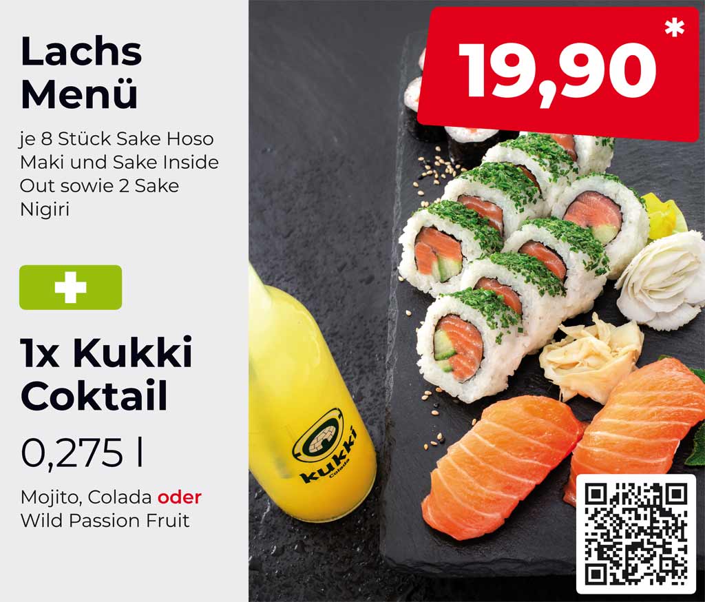 Sushifreunde Sommer-Special - Lachs Menü inklusive Getränk
